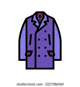 peacoat outerwear male color icon vector. peacoat outerwear male sign. isolated symbol illustration