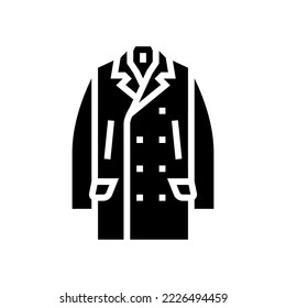 peacoat outerwear male glyph icon vector. peacoat outerwear male sign. isolated symbol illustration