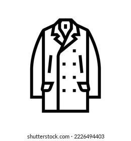 peacoat outerwear male line icon vector. peacoat outerwear male sign. isolated contour symbol black illustration