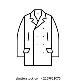 peacoat outerwear male line icon vector. peacoat outerwear male sign. isolated contour symbol black illustration