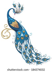 Peacock Stock Vector (Royalty Free) 184374032 | Shutterstock