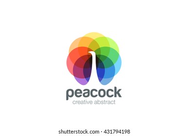 Peacock abstract Logo design vector template.
Negative space Bird Logotype concept icon.