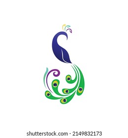 Peacock Abstract Vector Logo Design.