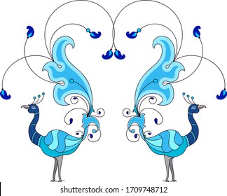 Peacock Artistic Hand Drawn Vector Art