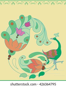 Peacock Artistic Hand Drawn Vector Art