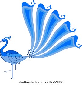 Peacock Artistic Hand Drawn Vector Art