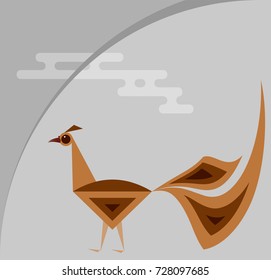 Arte de vectores con mano de mano para pavo real