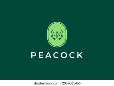 Peacock Badge Logo Design Vector Template Stock Vector (Royalty Free ...