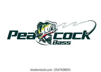 Peacock bass writing logo, peacock bass logo