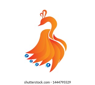 Peacock beautiful color gradient vector Design.