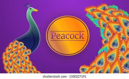 Peacock Bird Concept Banner Cartoon Illustration Stock Vector (Royalty ...