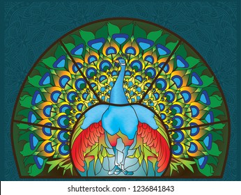 peacock bird fan