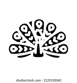 peacock bird glyph icon vector. peacock bird sign. isolated contour symbol black illustration