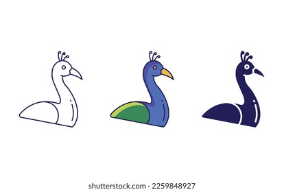 Peacock bird icon vector illustration