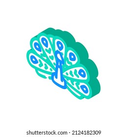peacock bird isometric icon vector. peacock bird sign. isolated symbol illustration
