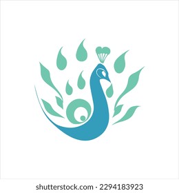 Peacock Bird Logo Design Vector