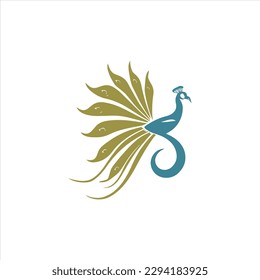 Peacock Bird Logo Design Vector