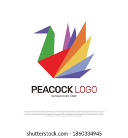 Peacock bird logo icon symbol design