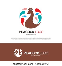 Peacock bird logo icon symbol design