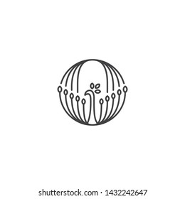 Peacock bird. Vector logo icon template