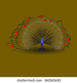 Peacock. Bird. Wire. Love.