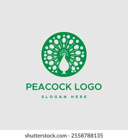 Peacock Black and white vector, Silhouette illustration logo with vector design