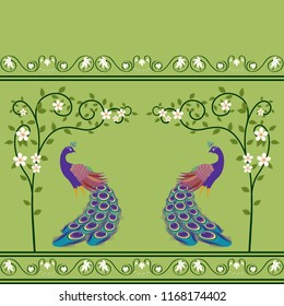 Peacock border (Seamless)
