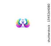 peacock color abstract logo design vector