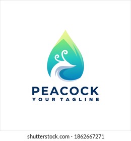 peacock color gradient logo design