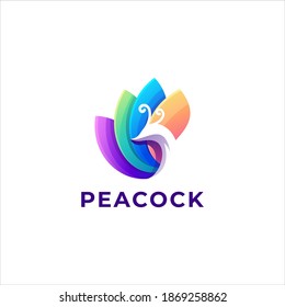 peacock color gradient logo design