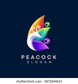 peacock color gradient logo design