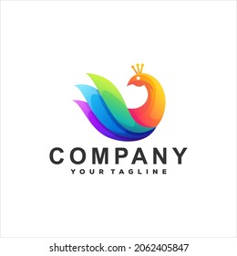 peacock color gradient logo design