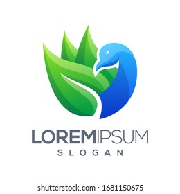 plantilla de logotipo de degradado de color pavo real 