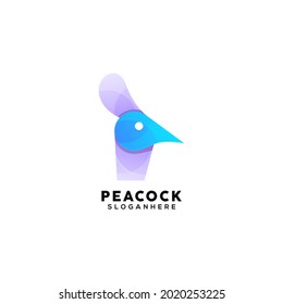 peacock colorful logo design template