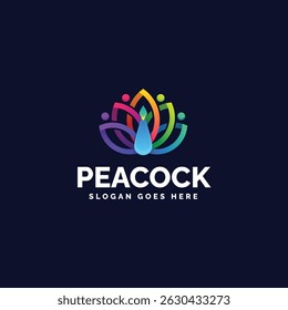 Peacock Colorful Logo Design Template