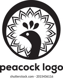 Logo de diseño de vectores de color para pavo real
