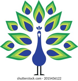 Logo de diseño de vectores de color para pavo real