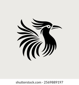The peacock design with an easy-to-remember black and white line art theme is suitable for your brand logo