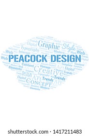 Peacock Design word cloud. Wordcloud made with text only.
