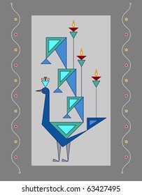 Peacock Diwali Card