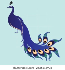 peacock editable beautiful singel color vector