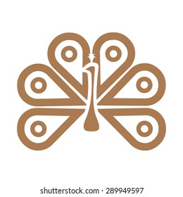 Peacock emblem on a white background