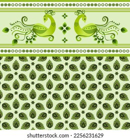 Peacock fabric mixed with Thai pattern