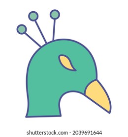 Peacock Face Fill inside vector icon which can easily modify or edit 