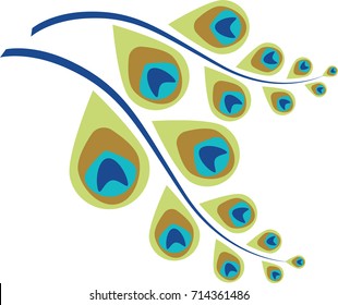 Peacock feather abstract vector illustration