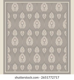 Peacock Feather Arch Seamless Pattern