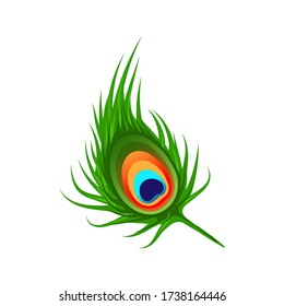 Peacock feather artistic representation for Shri Krishna Janmashtami