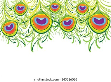 Peacock feather background, vector