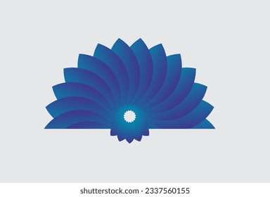 Pluma de pavo real en gradiente azul