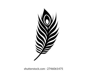 Peacock feather icon isolated on white background.